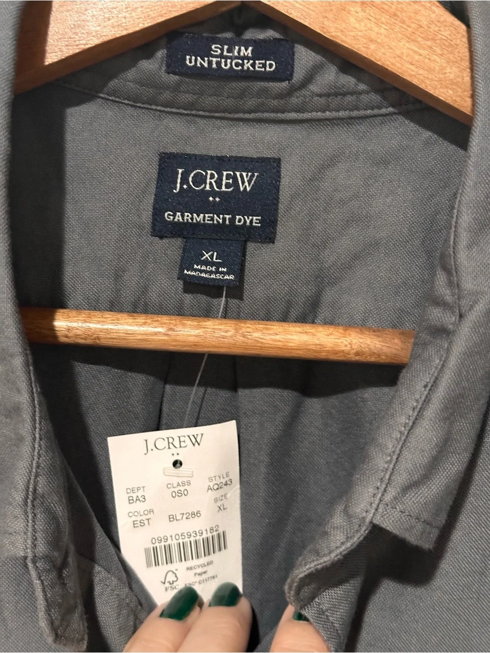 J. Crew Men's Gray Button-Down Shirt